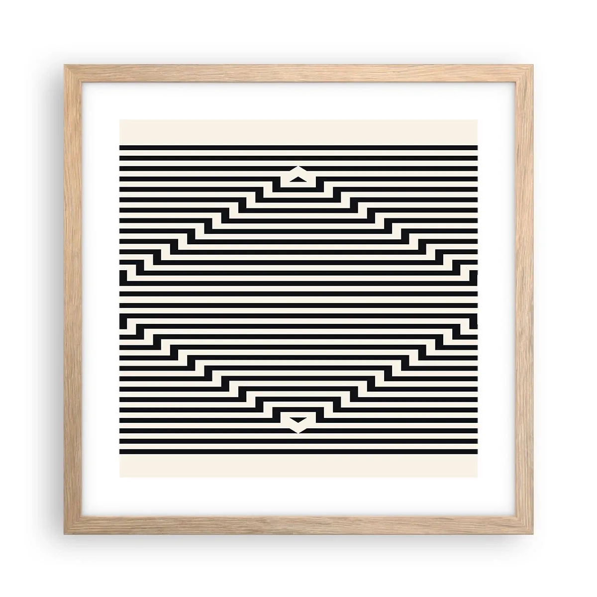 Een poster in een licht eiken lijst - Geometrische illusie - 40x40 cm