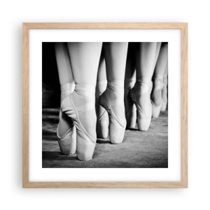 Een poster in een licht eiken lijst - Samen, lichtjes - 40x40 cm