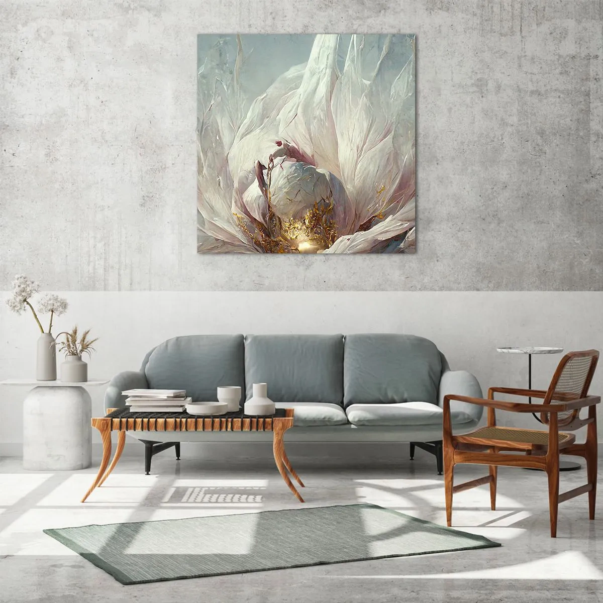 Schilderen op glas - Hij bloeit eens in de honderd jaar - 60x60 cm