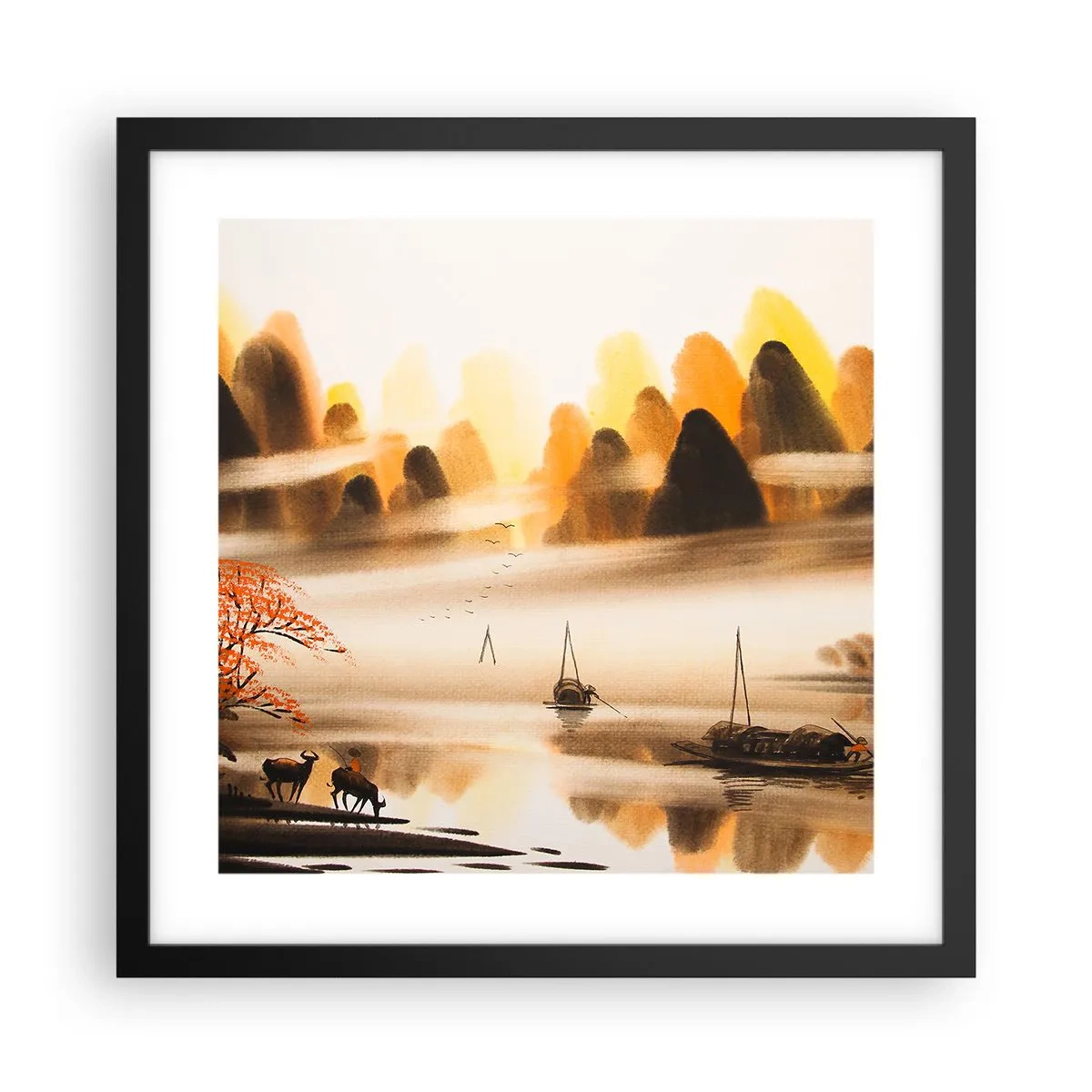 Poster in een zwarte lijst - Verder dan het Verre Oosten - 40x40 cm