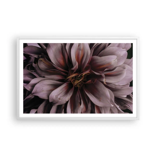 Poster in een witte lijst - Een bloemenhart - 91x61 cm