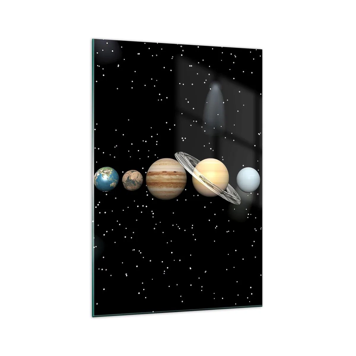 Schilderen op glas - En de planeten razen, razen...  - 70x100 cm