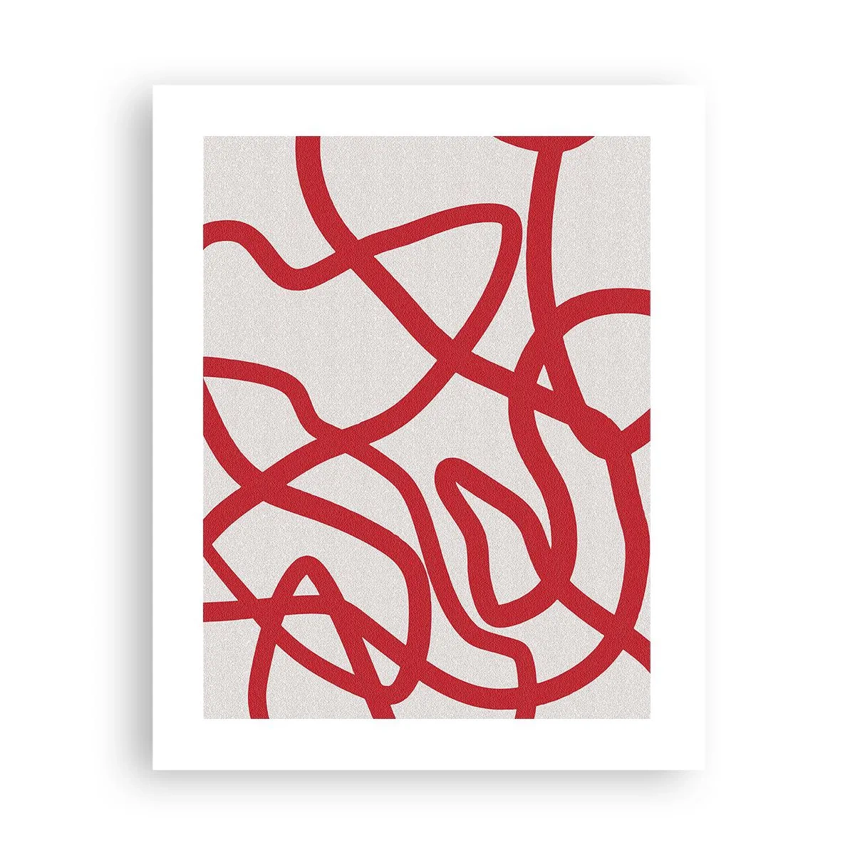 Poster - Rood op wit - 40x50 cm