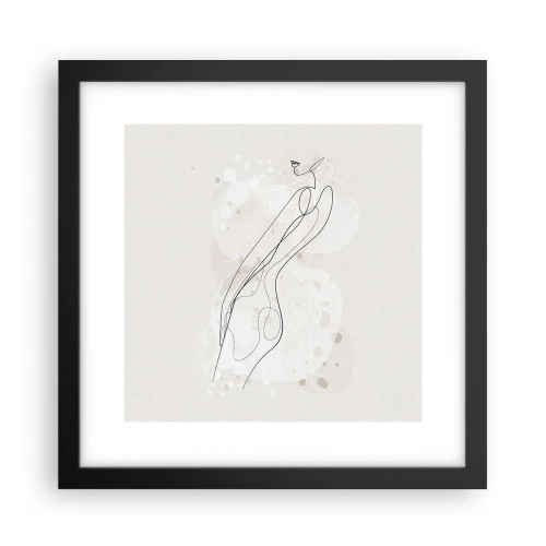 Poster in een zwarte lijst - De blik dwaalt af - 30x30 cm