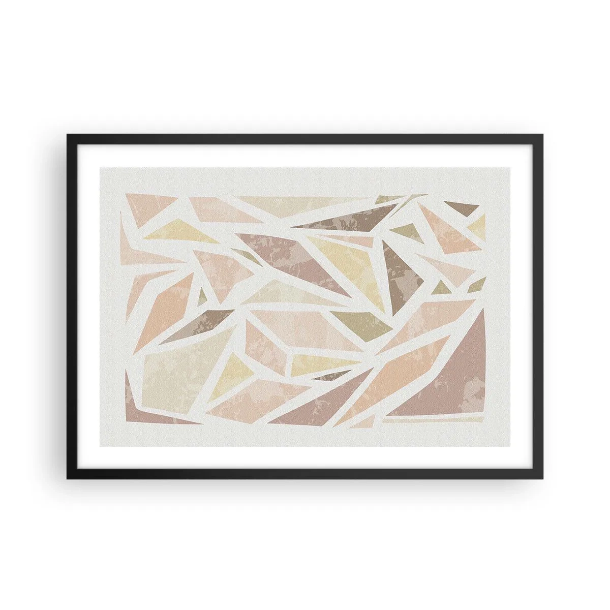 Poster in een zwarte lijst - Gebrandschilderd glas compositie - 70x50 cm