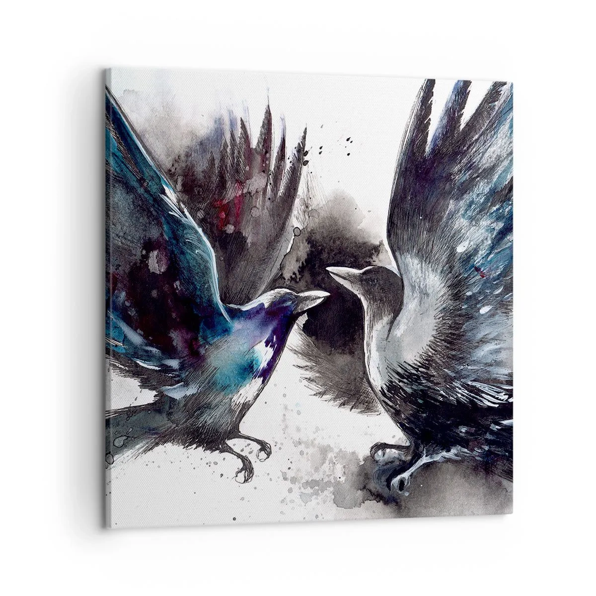 Schilderen op canvas - De ene kraai pikt de andere de ogen niet uit - 50x50 cm