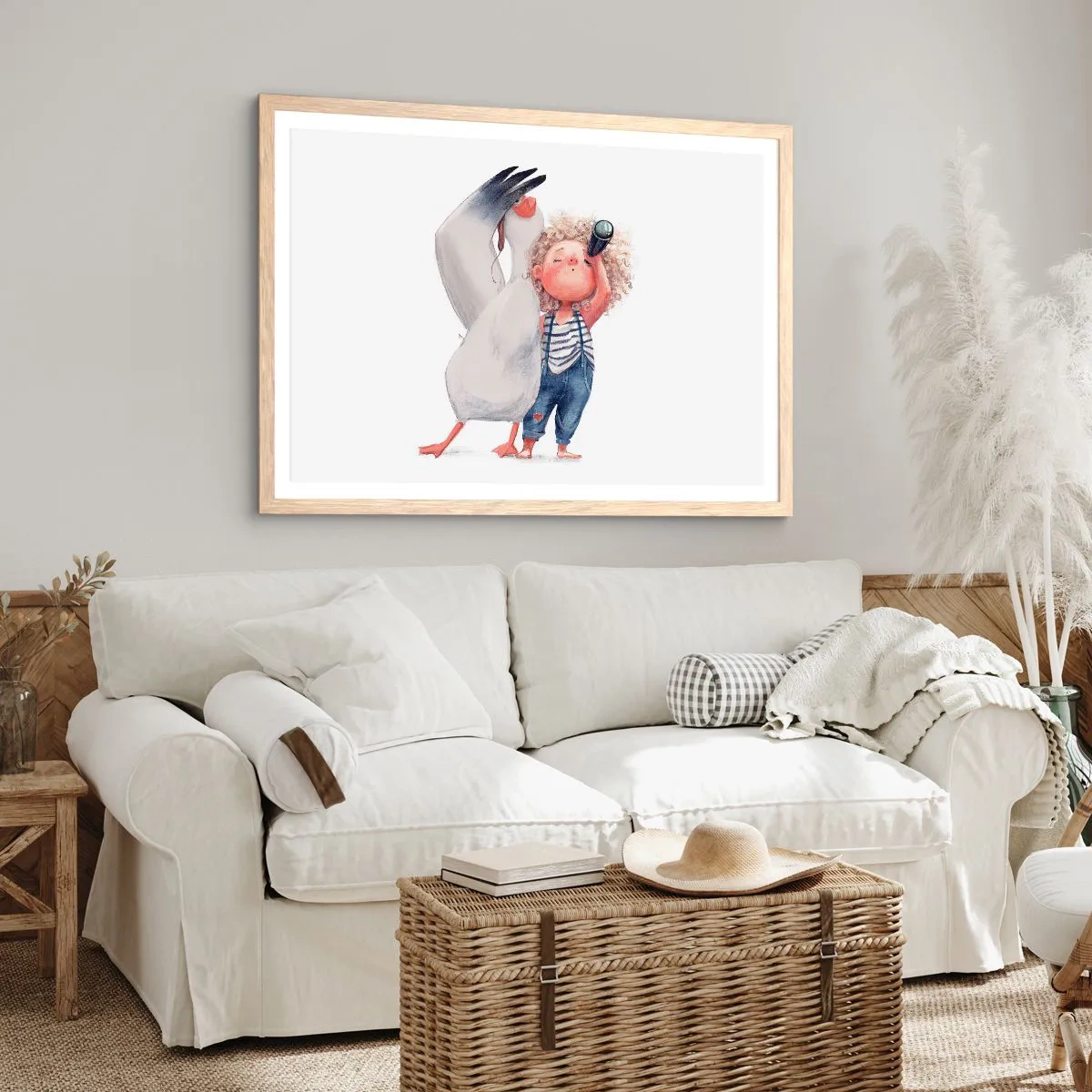 Een poster in een licht eiken lijst - Een geweldige reisroute - 100x70 cm