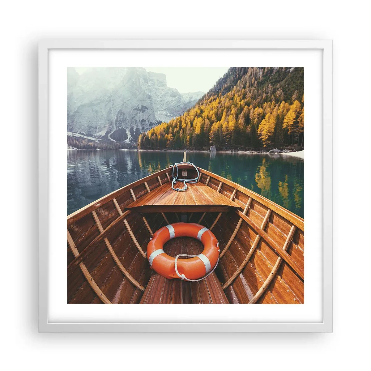 Poster in een witte lijst - Bergtocht - 50x50 cm