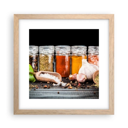 Een poster in een licht eiken lijst - Zodat het leven smaak heeft - 30x30 cm