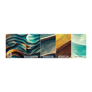 Fotobehang Monster Zelfklevend Deluxe Sticker - Meanders van blauw - Golven, Abstractie, Driedimensionaal - 100x30 cm