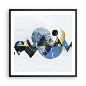 Poster in een zwarte lijst - Geometrisch landschap - 60x60 cm
