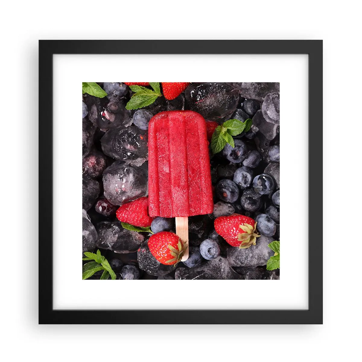 Poster in een zwarte lijst - De smaak van hete zomer - 30x30 cm