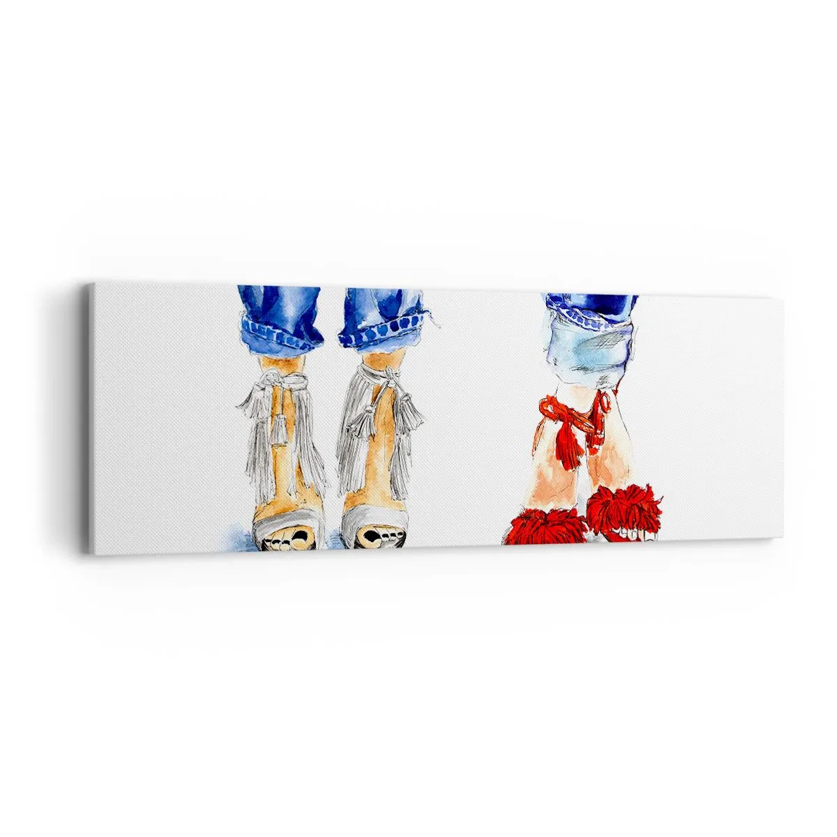 Schilderen op canvas - Misschien gaan we wandelen? - 90x30 cm