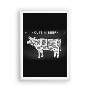 Poster in een witte lijst - Slagers ABC - 70x100 cm