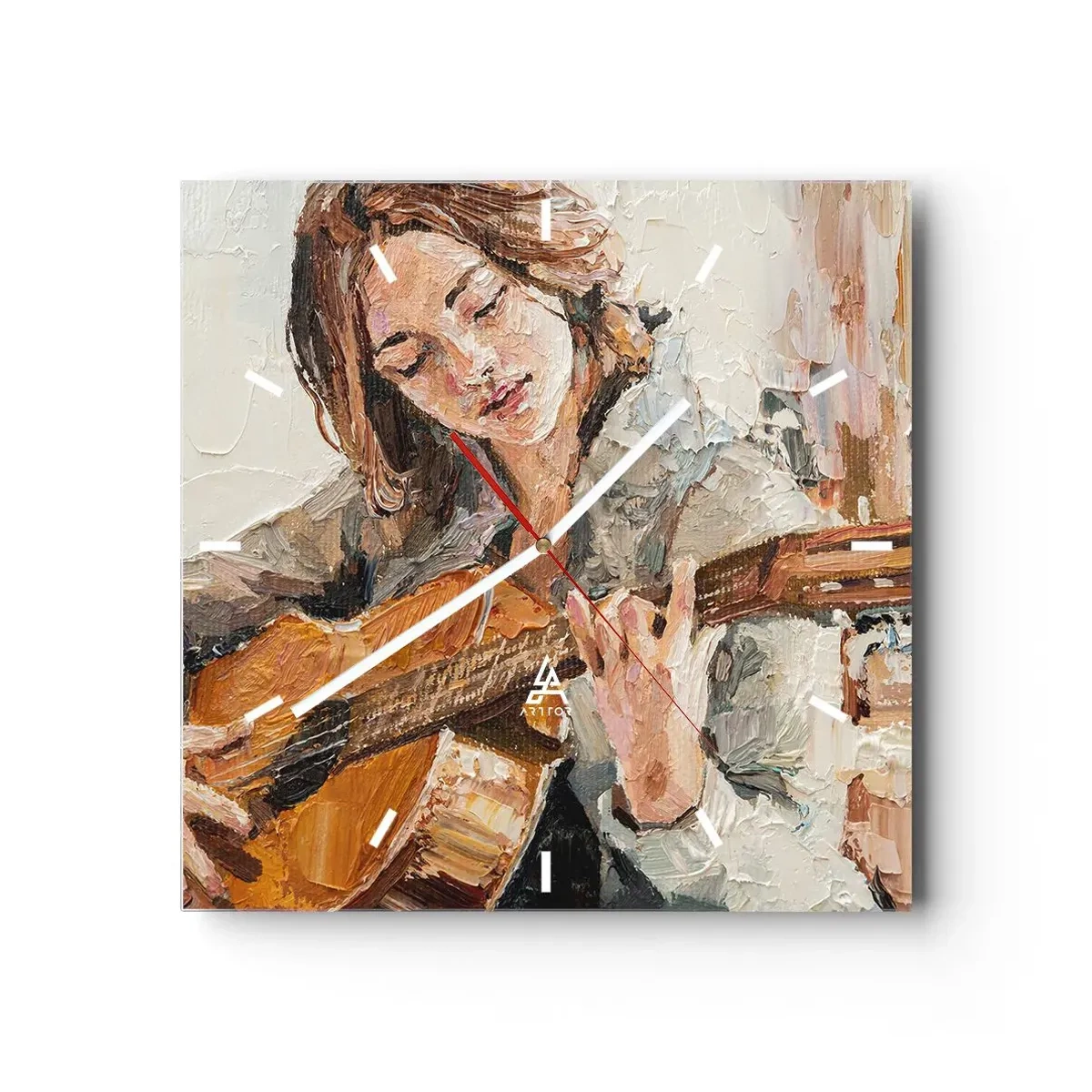 Wandklok - Klok - Concerto voor gitaar en een meisjeshart - 30x30 cm