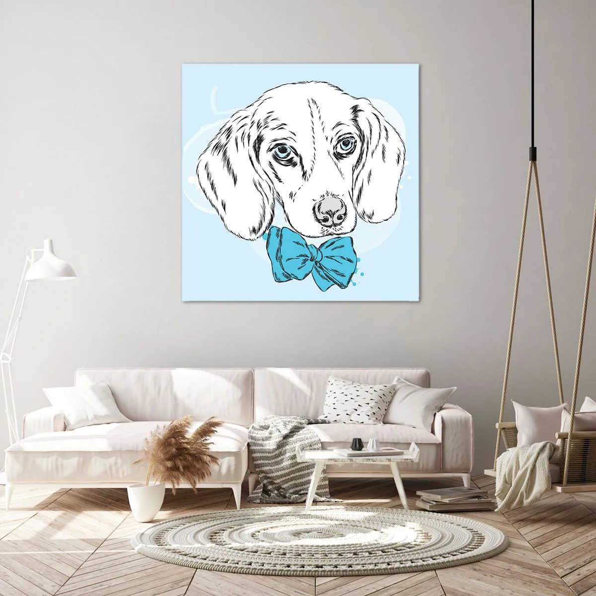 Schilderen op canvas - Hond elegantie - 60x60 cm