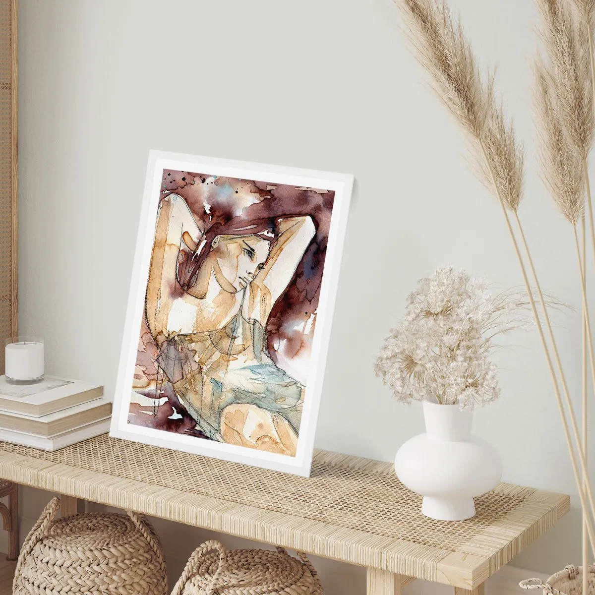 Poster in een witte lijst - In een lila stemming - 61x91 cm