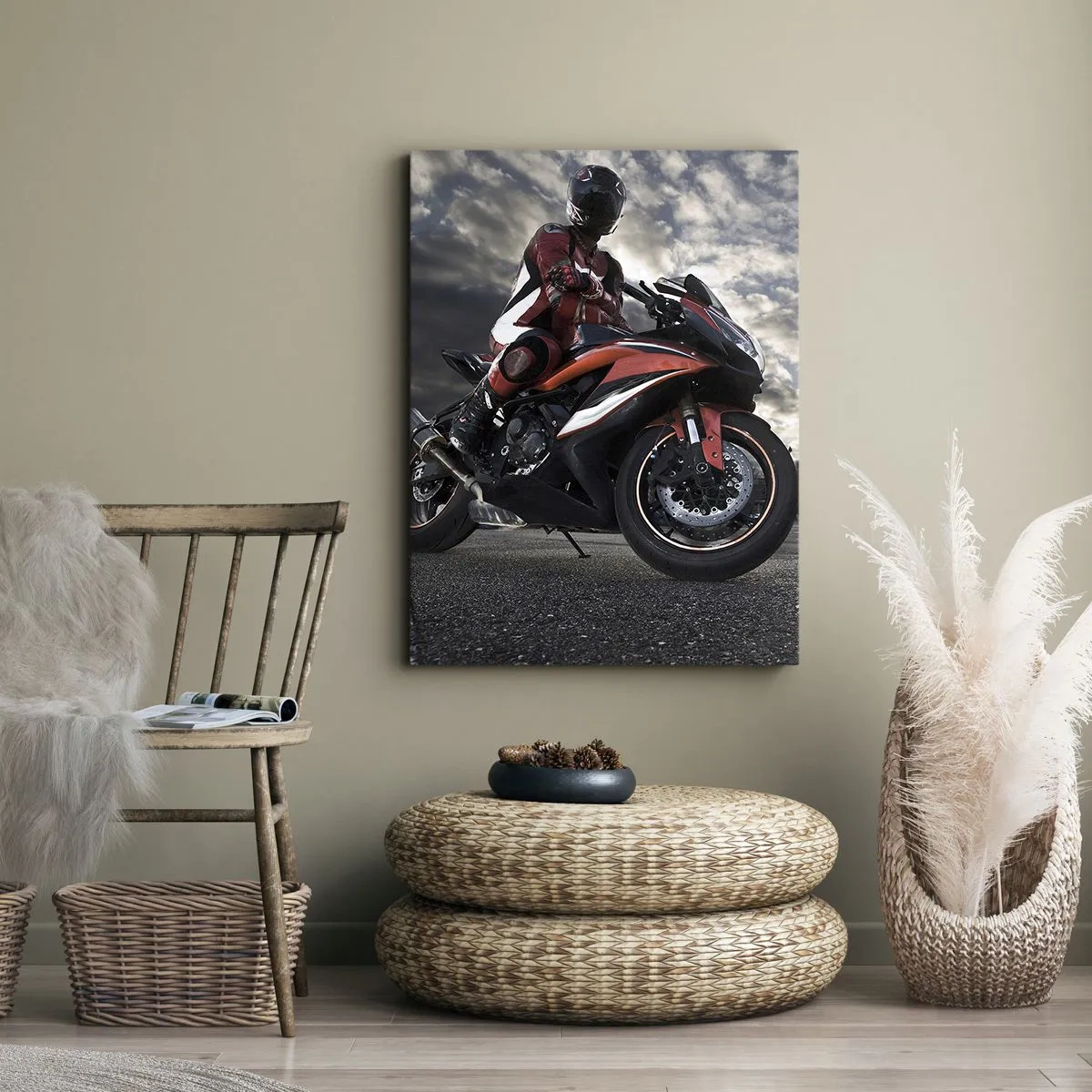 Schilderen op canvas - Dark Rider - 55x100 cm