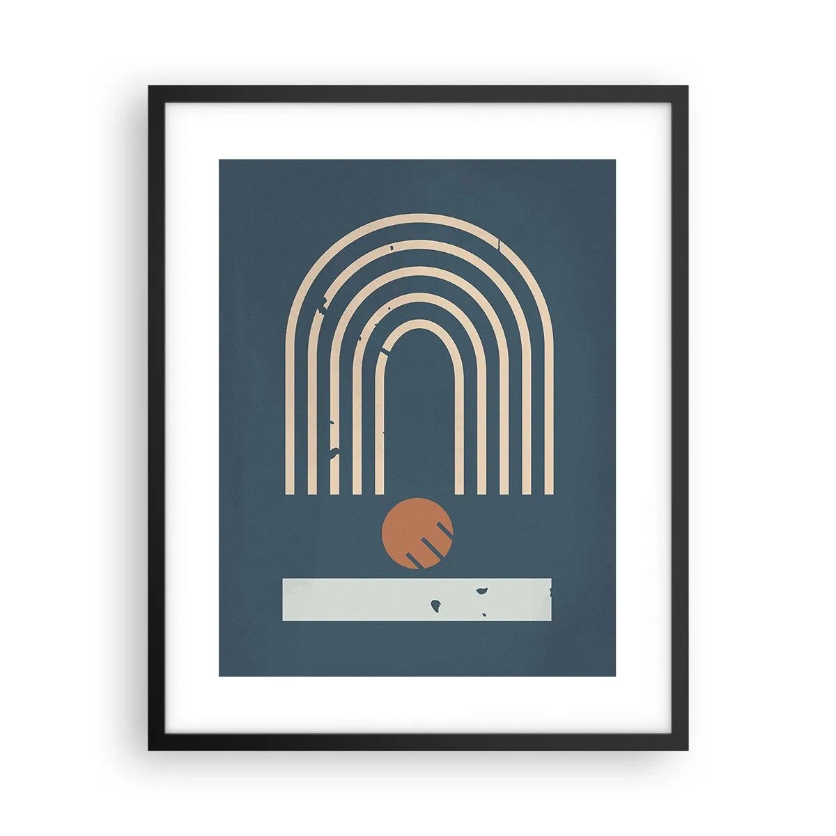 Poster in een zwarte lijst - Geometrie op de granaatappel - 40x50 cm