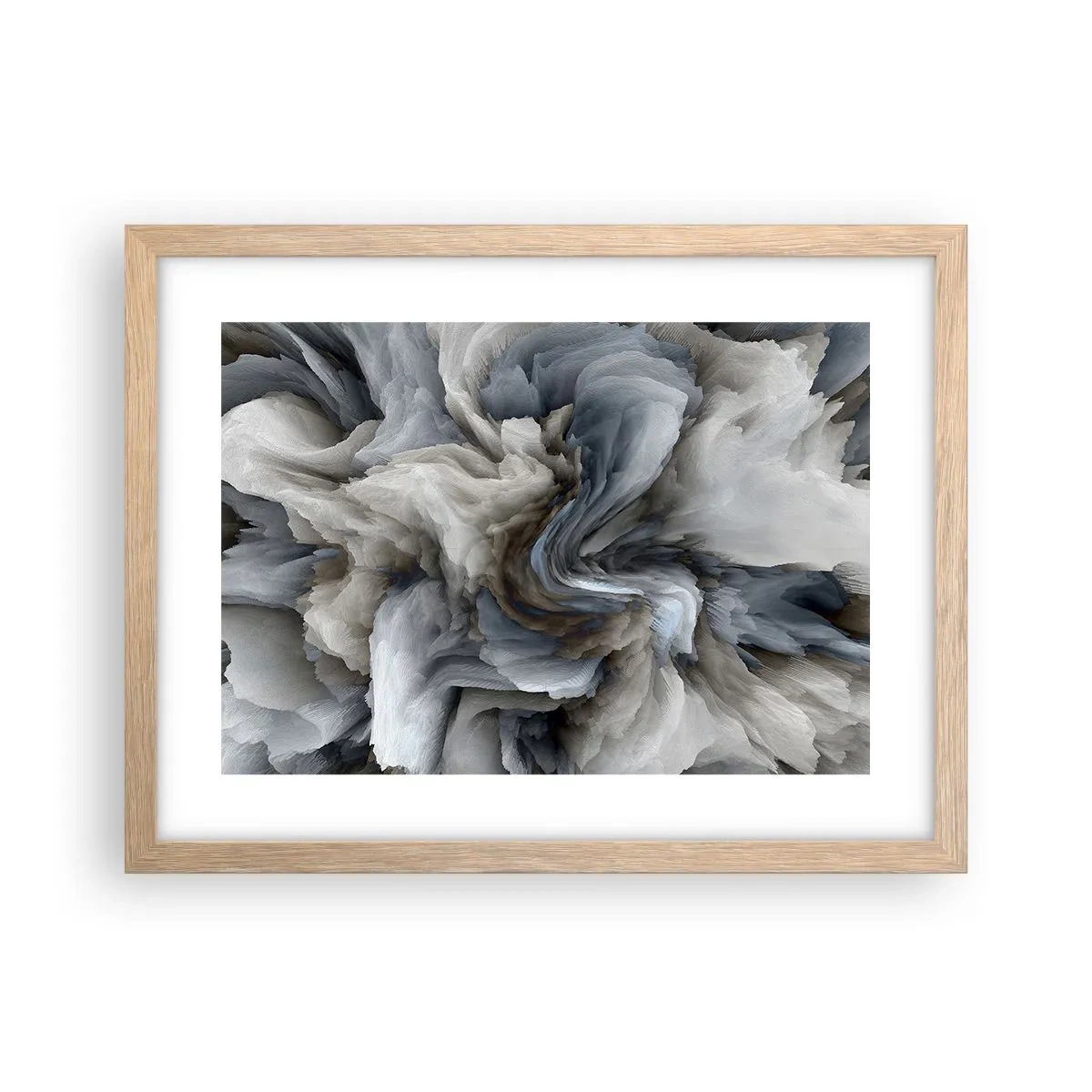 Een poster in een licht eiken lijst - Steen en bloem - 40x30 cm