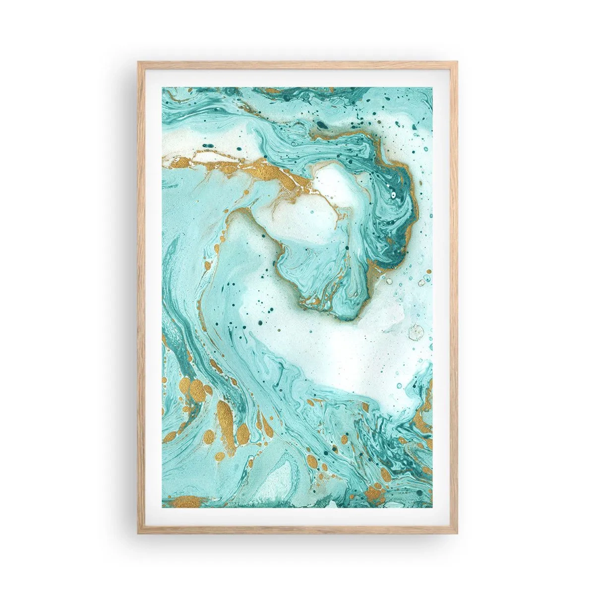 Een poster in een licht eiken lijst - Onder de grote golf van het Edo-tijdperk - 61x91 cm