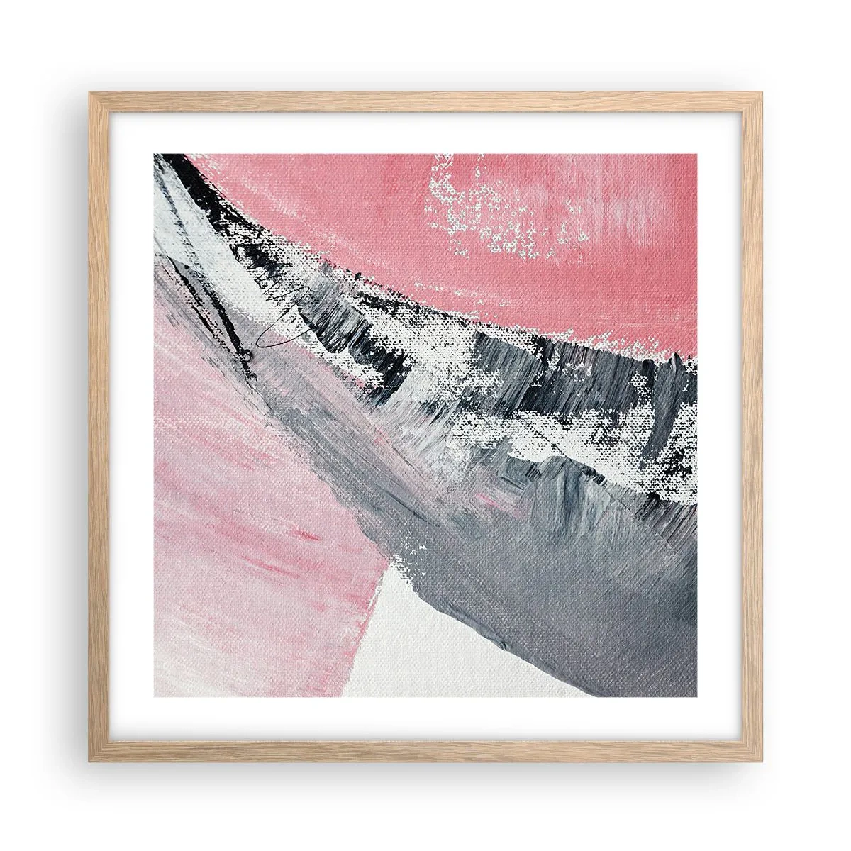 Een poster in een licht eiken lijst - Bijpassende compositie - 50x50 cm