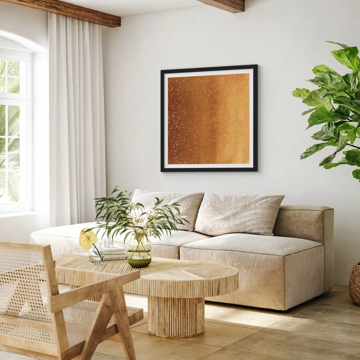 Poster in een zwarte lijst - De geboorte van het licht - 40x40 cm