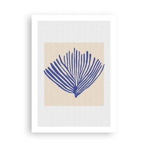 Poster - Blauwe waaier - 50x70 cm
