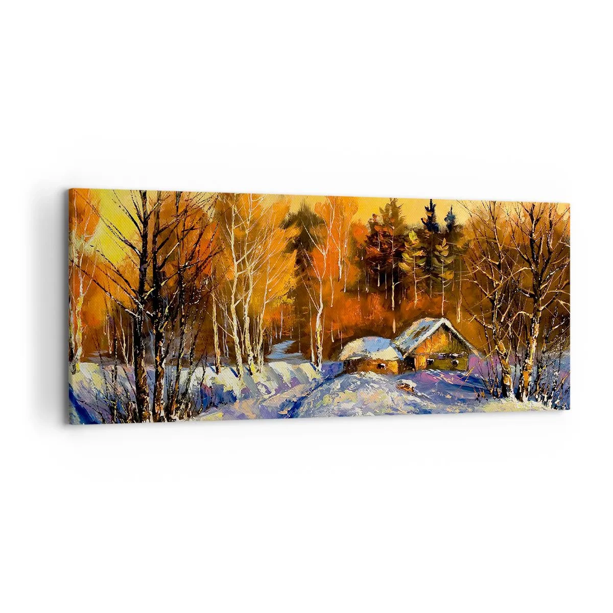 Schilderen op canvas - Winter impressie in de zon - 120x50 cm