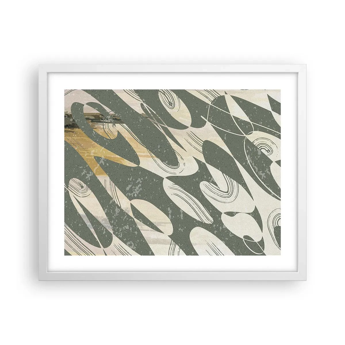 Poster in een witte lijst - Ritmische abstractie - 50x40 cm