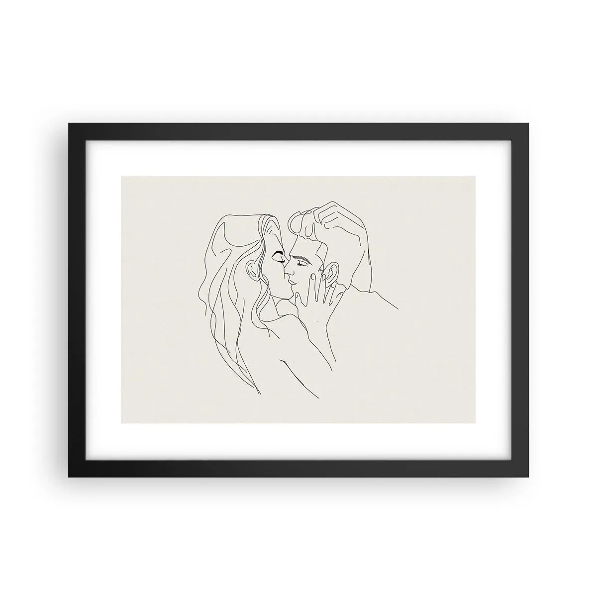 Poster in een zwarte lijst - Verstrikt in gevoel - 40x30 cm