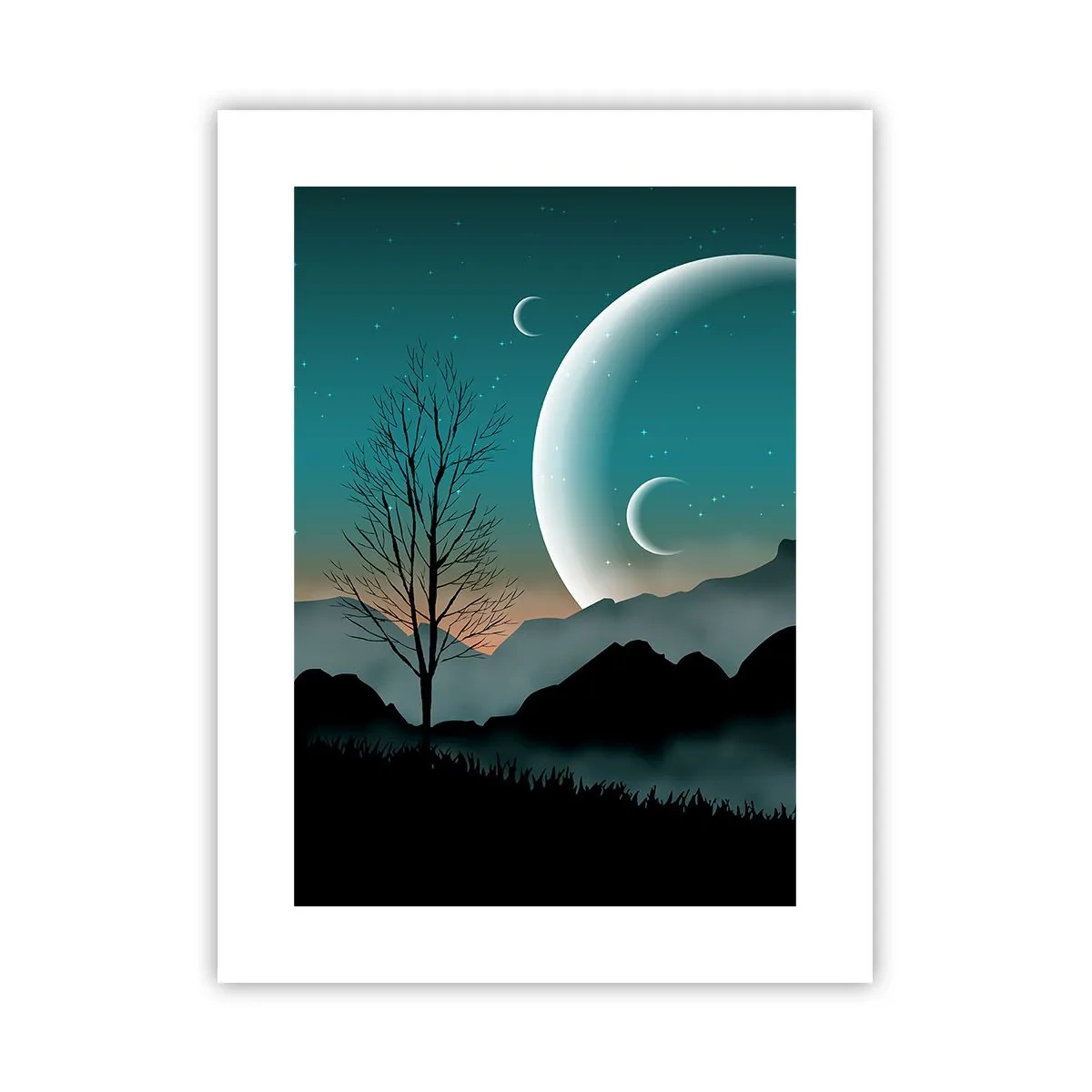 Poster - Carneval in Sterrennacht  - 30x40 cm