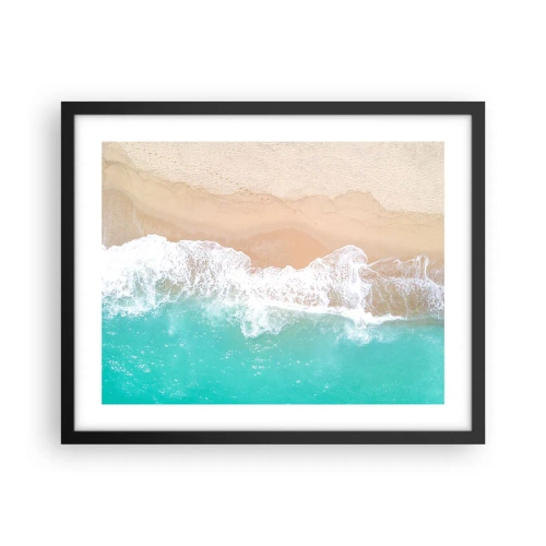 Poster in een zwarte lijst - Een strelende aanraking - 50x40 cm