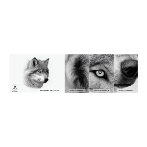 Fotobehang Monster Premium Canvas - Alfa – zonder twijfel - Wolf, Dier, Scandinavisch - 100x30 cm