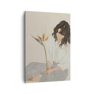 Schilderen op canvas - Portret met een exotische bloem - 50x70 cm