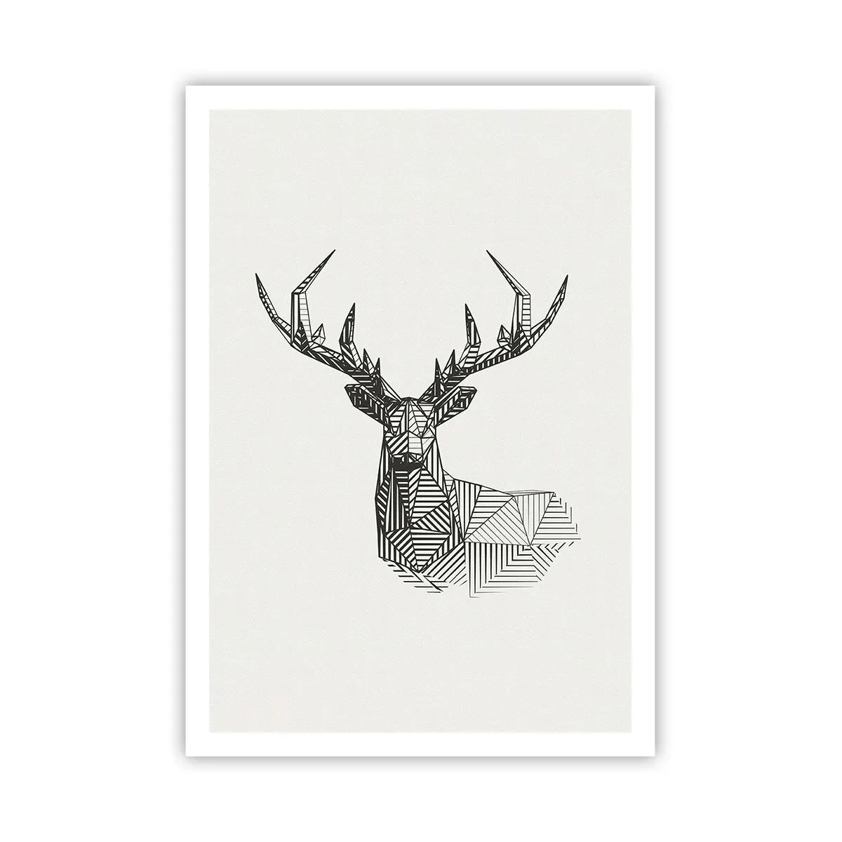 Poster - Een hert in kubistische stijl - 70x100 cm