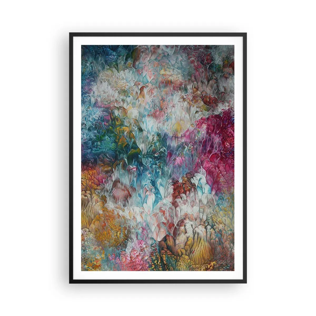 Poster in een zwarte lijst - Volledig in bloei - 70x100 cm