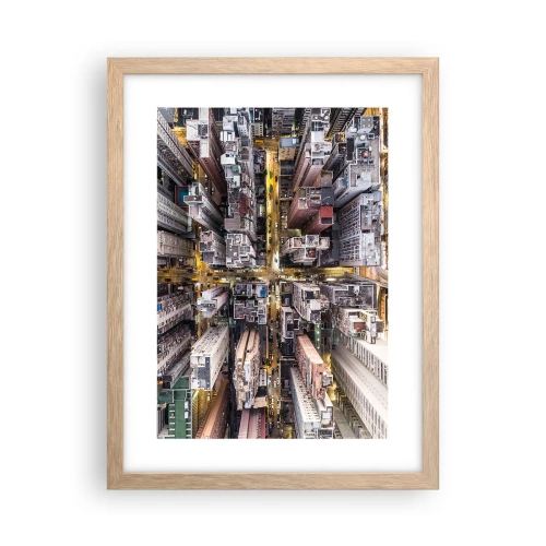 Een poster in een licht eiken lijst - Groeten uit Hong Kong - 30x40 cm