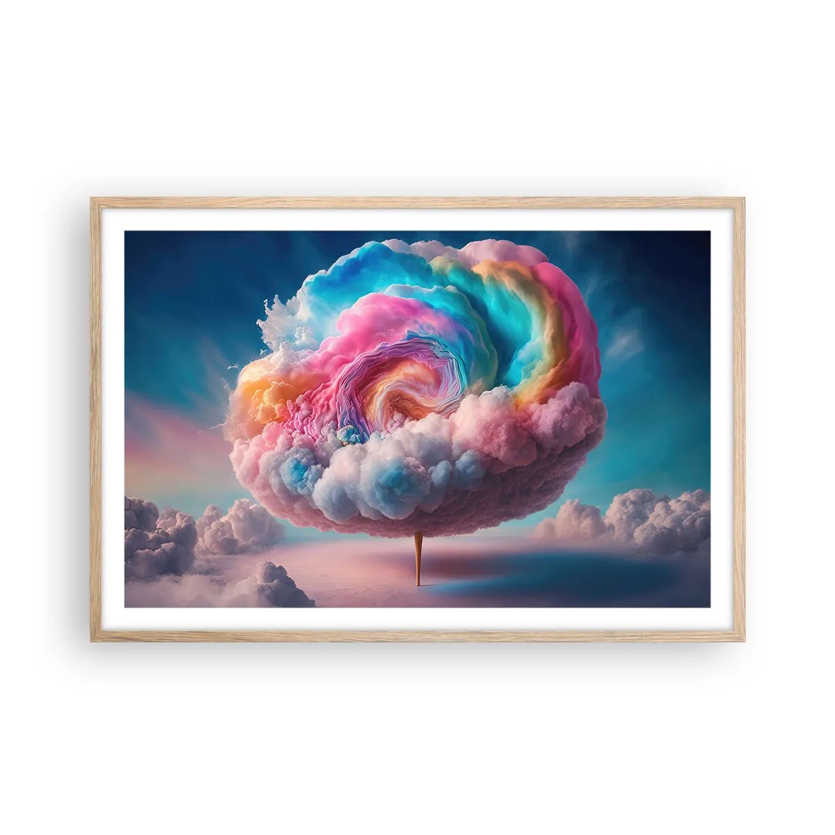 Een poster in een licht eiken lijst - De droom van een pretpark - 91x61 cm