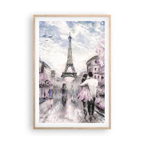 Een poster in een licht eiken lijst - Hoe verliefd te worden is alleen in ... - 61x91 cm