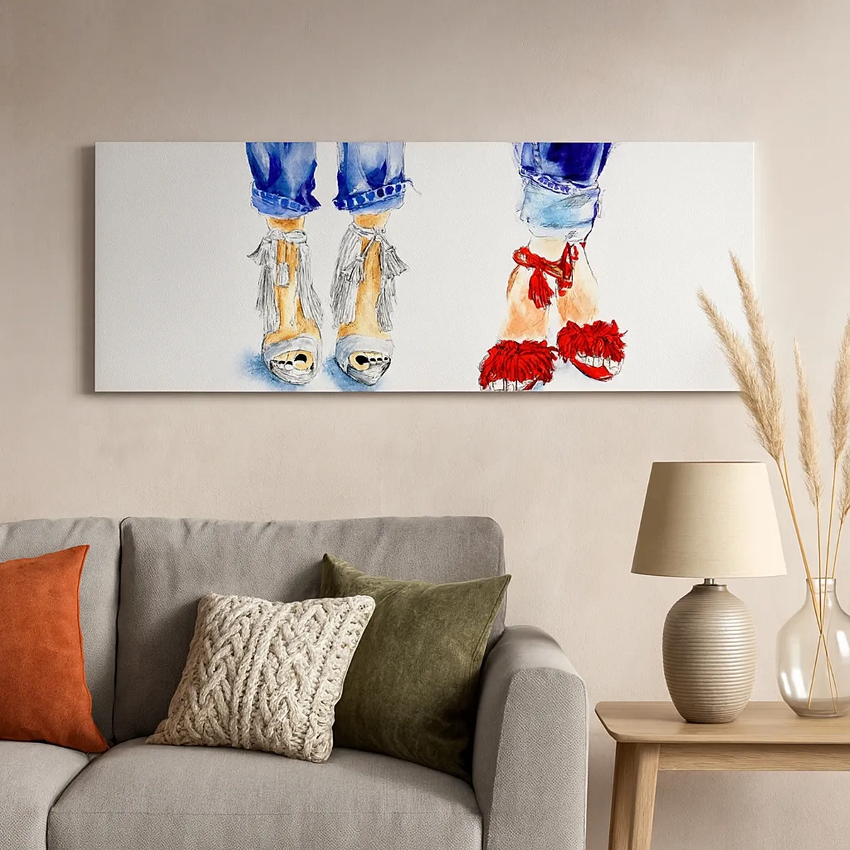 Schilderen op canvas - Misschien gaan we wandelen? - 30x30 cm