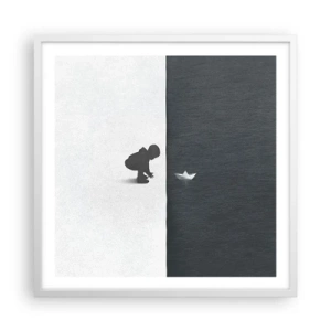 Poster in een witte lijst - Geweldige expeditie - 60x60 cm
