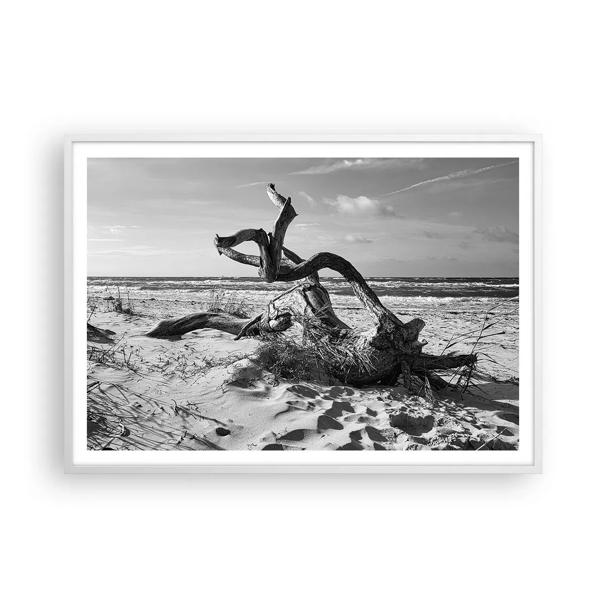 Poster in een witte lijst - Zee sculptuur - 100x70 cm