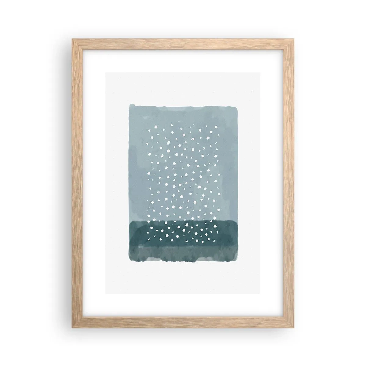 Een poster in een licht eiken lijst - Gegroeid op blauw - 30x40 cm