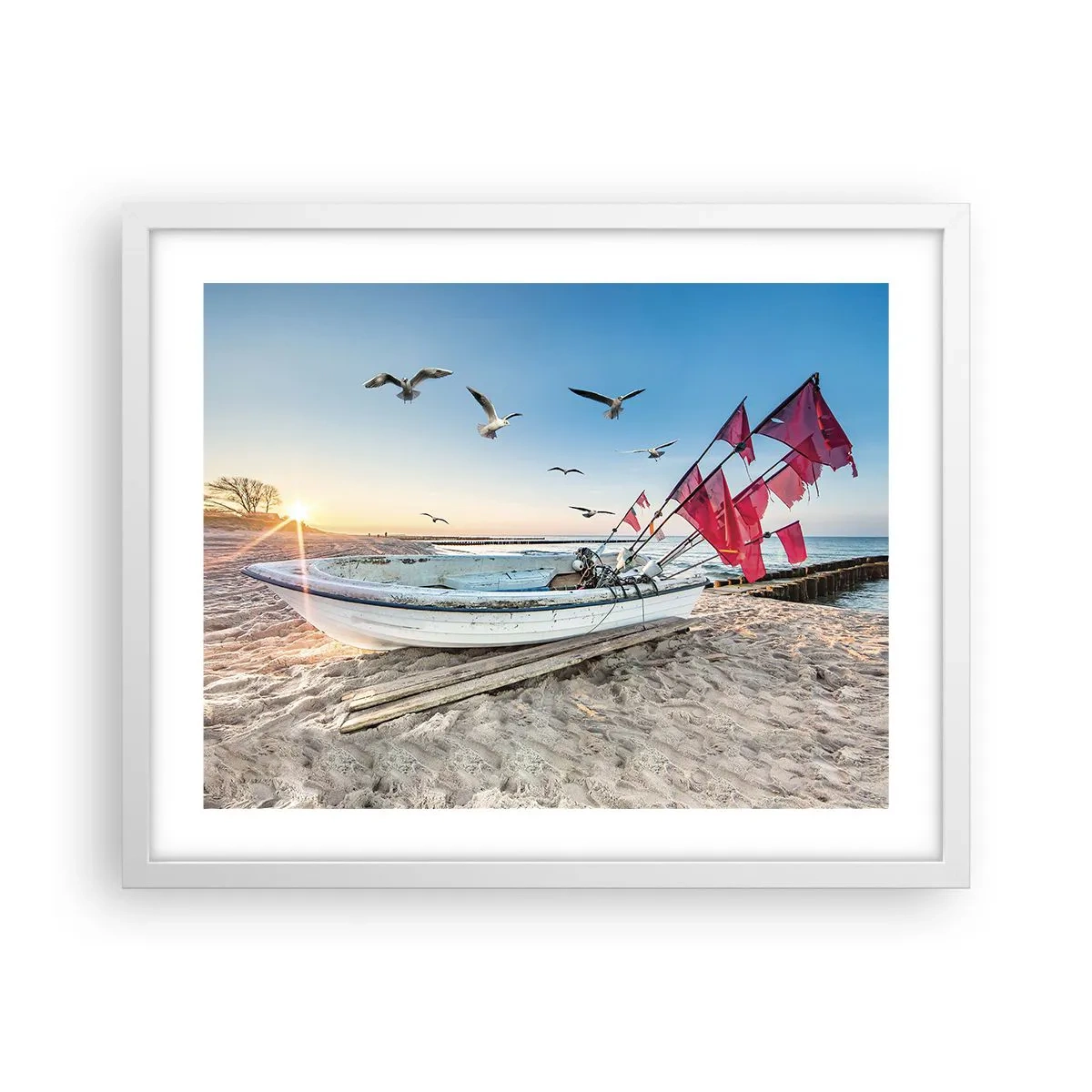 Poster in een witte lijst - Een welverdiende rust - 50x40 cm