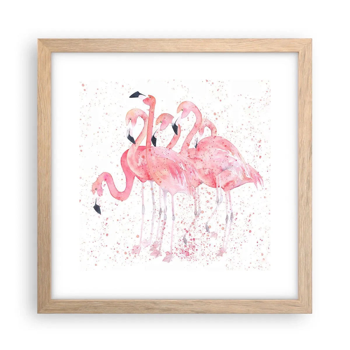 Een poster in een licht eiken lijst - Roze ensemble - 30x30 cm