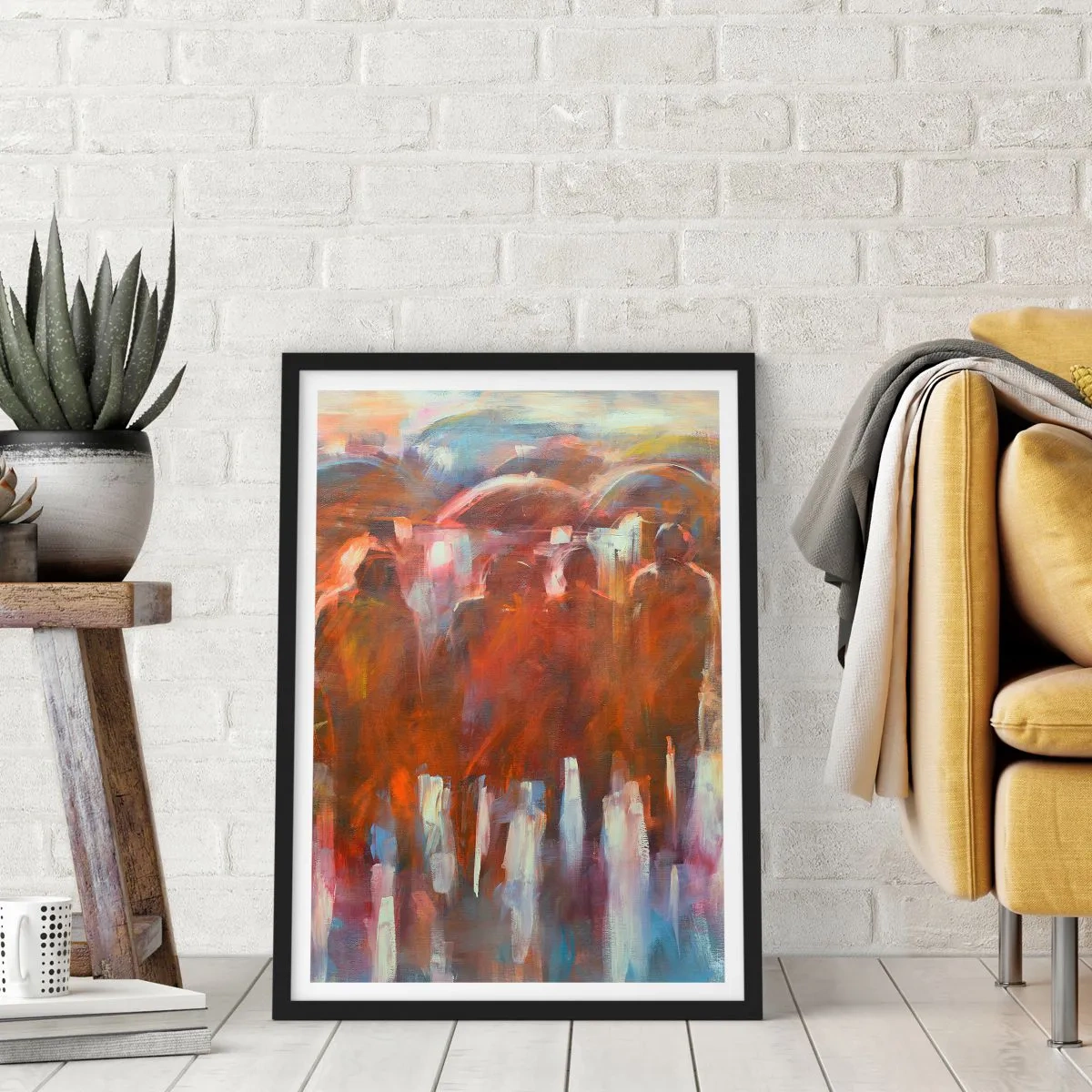 Poster in een zwarte lijst - Zelfs bij regen en mist - 40x50 cm