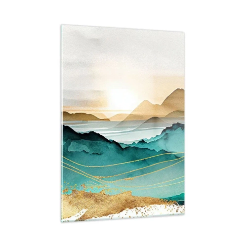 Schilderen op glas - Op de rand van abstractie – landschap - 50x70 cm
