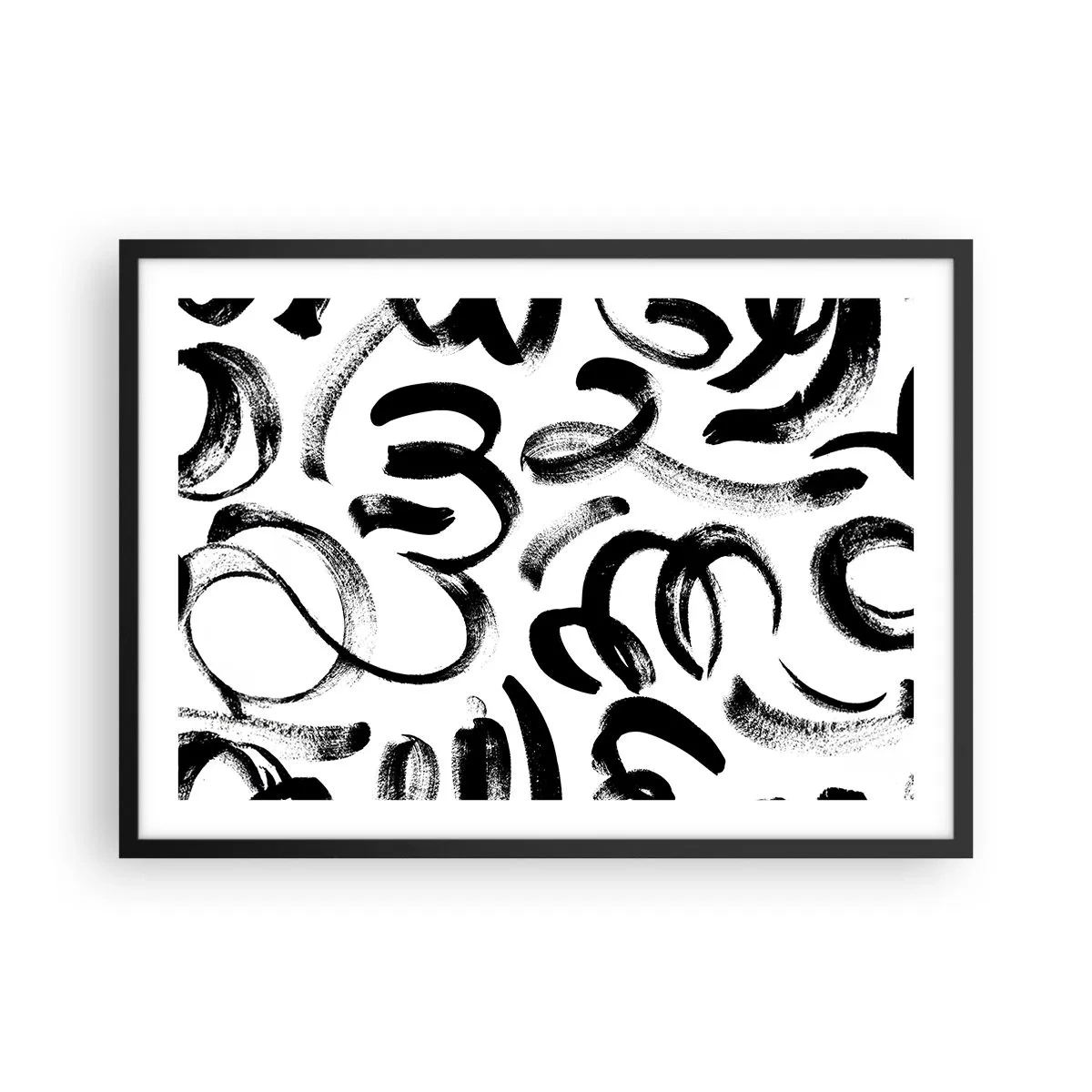 Poster in een zwarte lijst - Zwart op wit - 70x50 cm