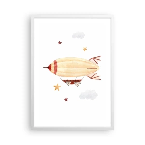 Poster in een witte lijst - Luchtschip - 50x70 cm